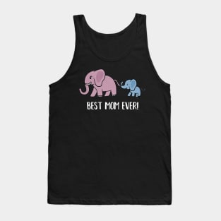 Elephant Mama with Cub, Best Mom Ever Tank Top